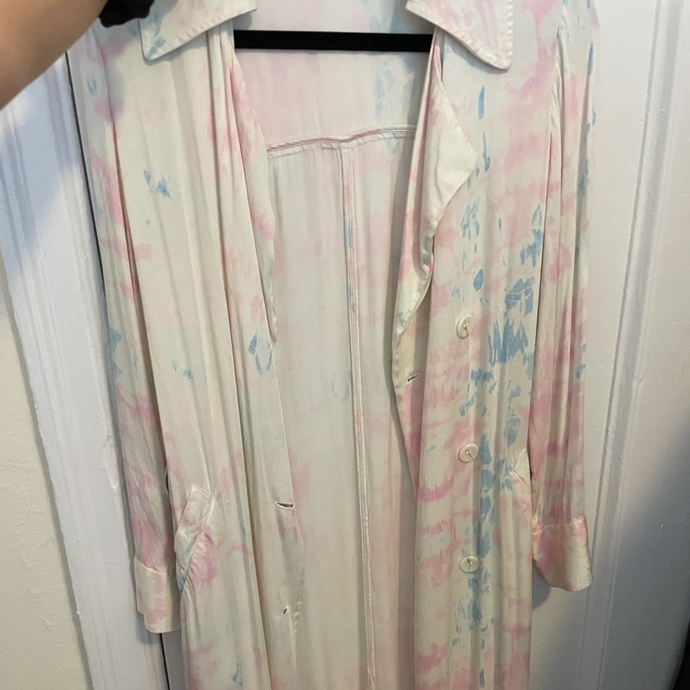 Something Navy Satin Trench Coat